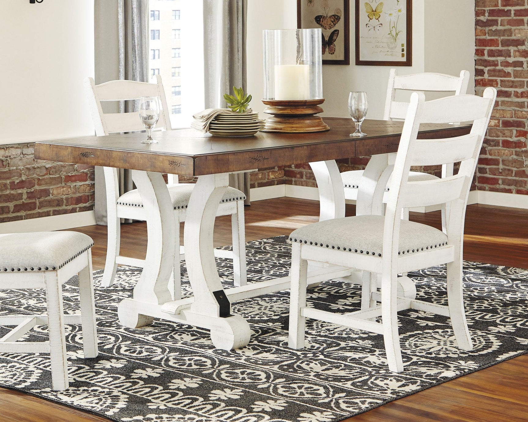 Valebeck White/Brown Dining Table - Ella Furniture