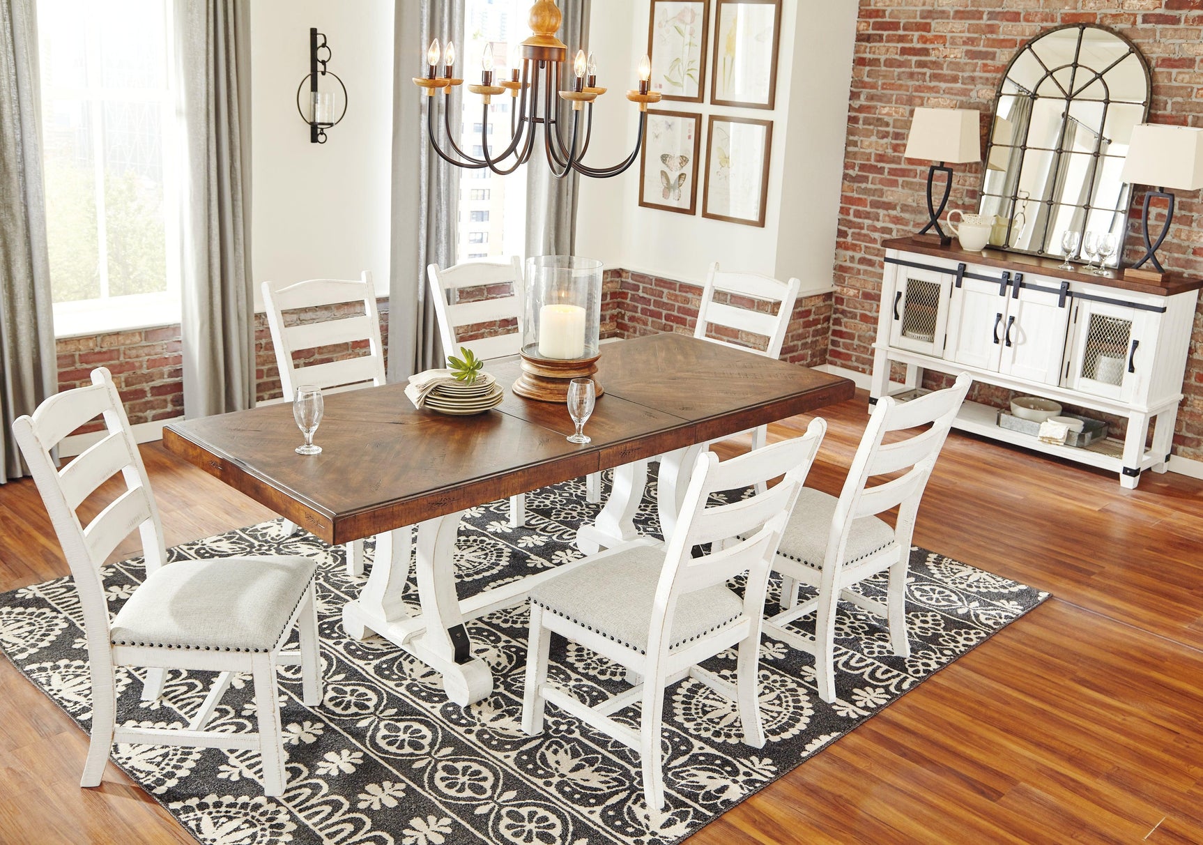 Valebeck White/Brown Dining Table - Ella Furniture