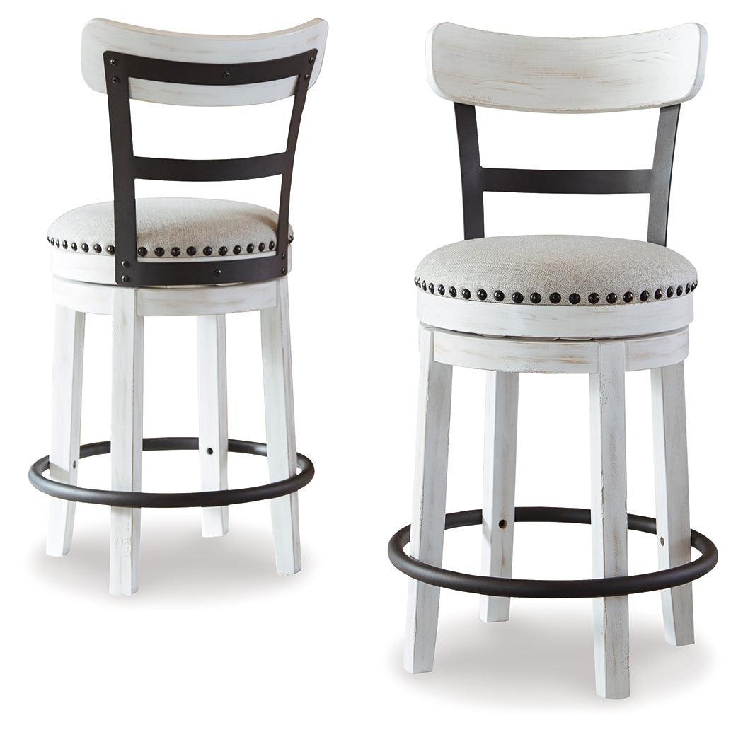 Valebeck White/Brown Counter Height Dining Table And 2 Barstools - Ella Furniture