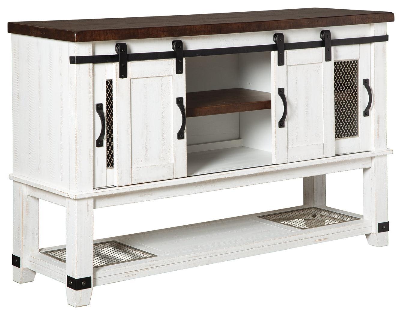 Valebeck White/Brown Dining Server - Ella Furniture