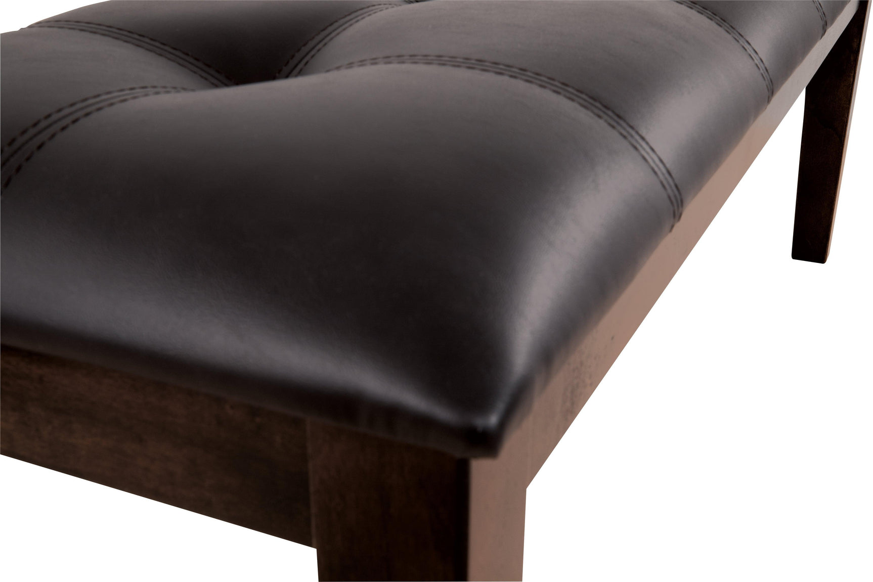 Close-up of assembly hardware on Haddigan Dining Bench