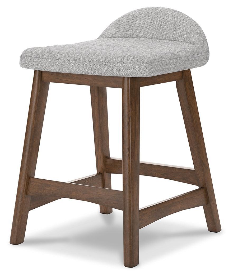 Lyncott Light Gray/brown Counter Height Bar Stool - Ella Furniture
