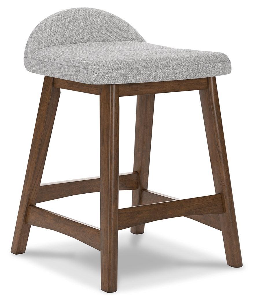 Lyncott Light Gray/brown Counter Height Bar Stool - Ella Furniture