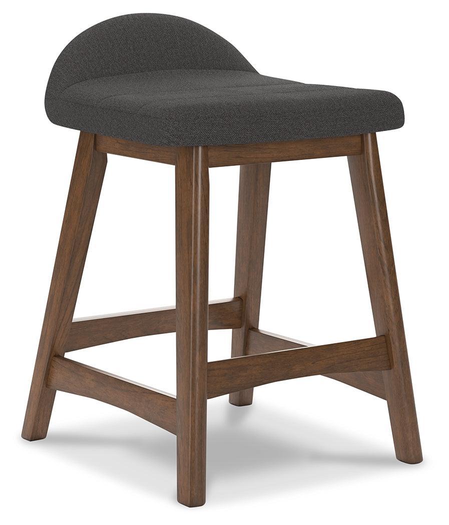 Lyncott Charcoal/brown Counter Height Bar Stool - Ella Furniture