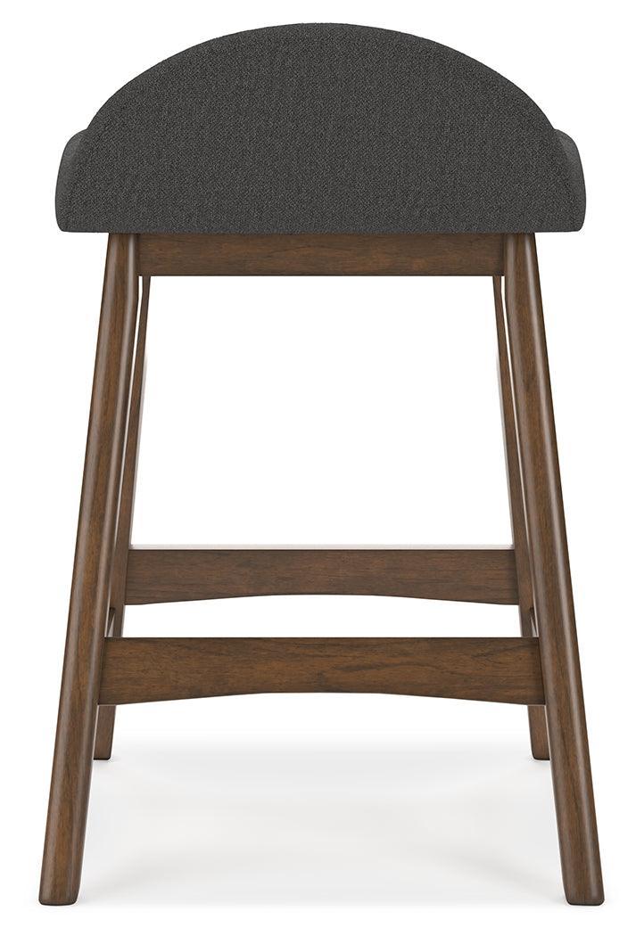 Lyncott Charcoal/brown Counter Height Bar Stool - Ella Furniture