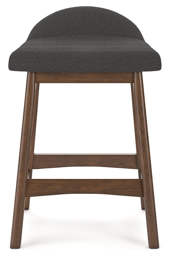 Lyncott Charcoal/brown Counter Height Bar Stool - Ella Furniture