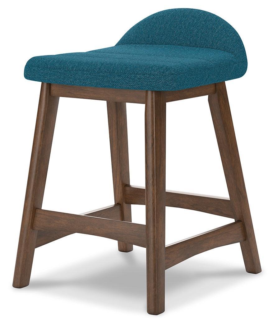 Lyncott Blue/brown Counter Height Bar Stool - Ella Furniture