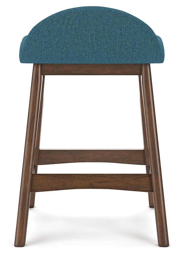 Lyncott Blue/brown Counter Height Bar Stool - Ella Furniture