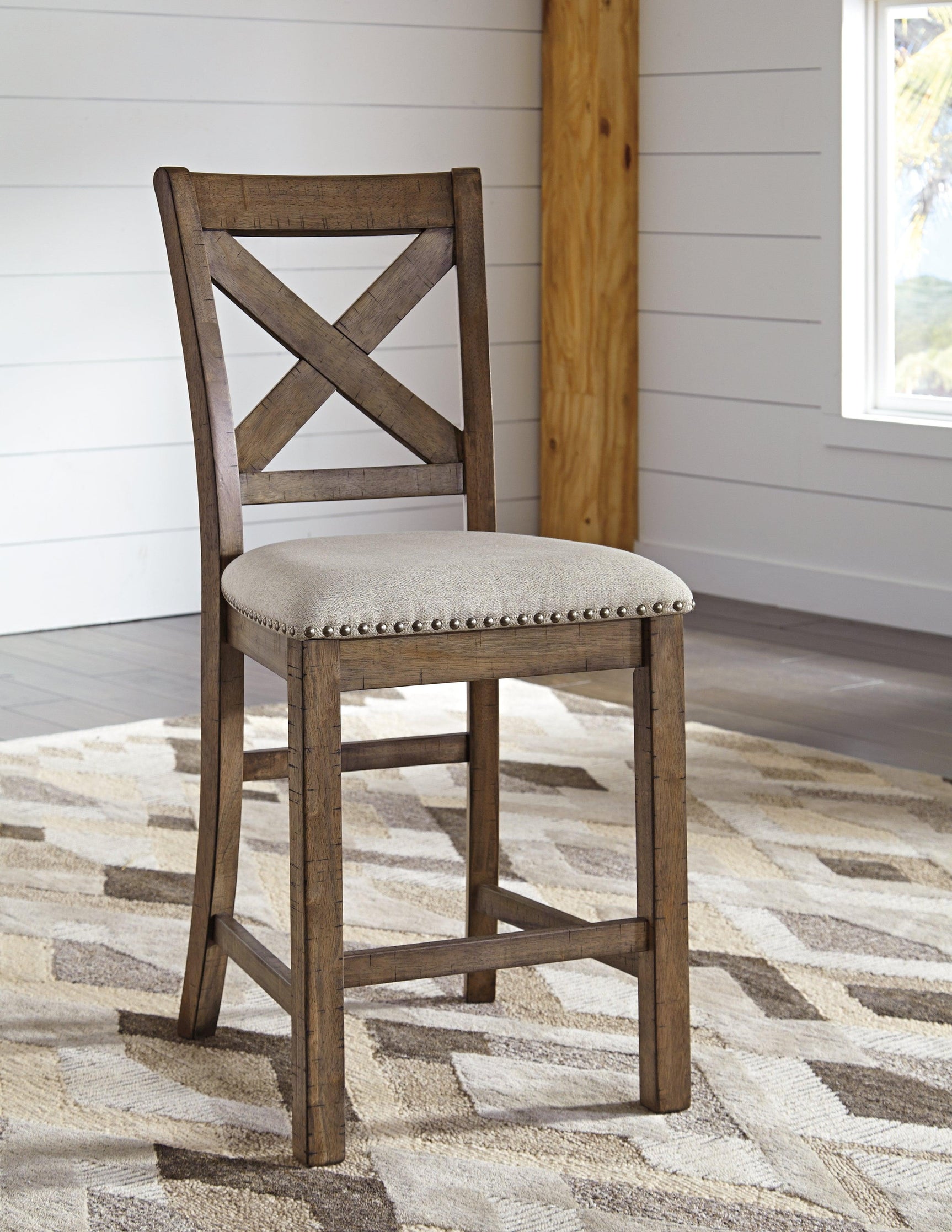 Moriville Beige Counter Height Bar Stool - Ella Furniture