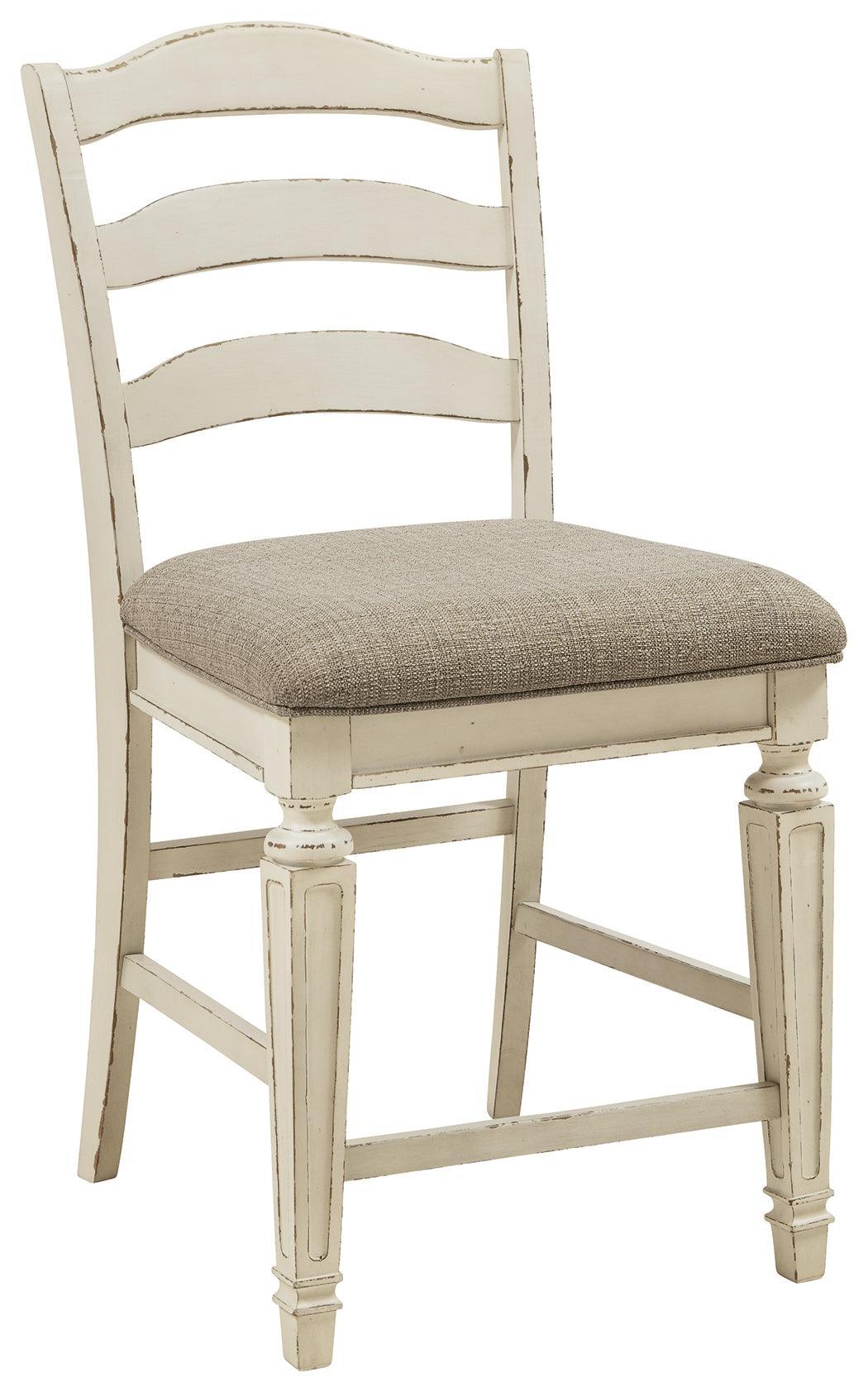 Realyn Chipped White Counter Height Bar Stool - Ella Furniture