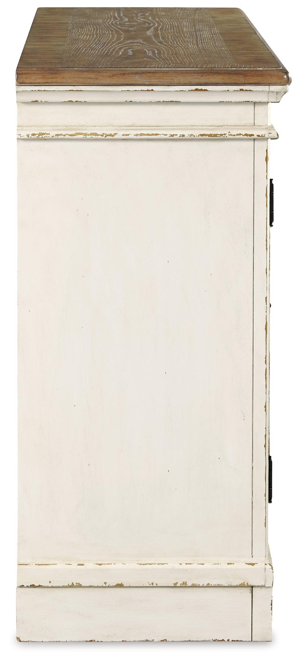 Realyn Chipped White Dining Server - Ella Furniture