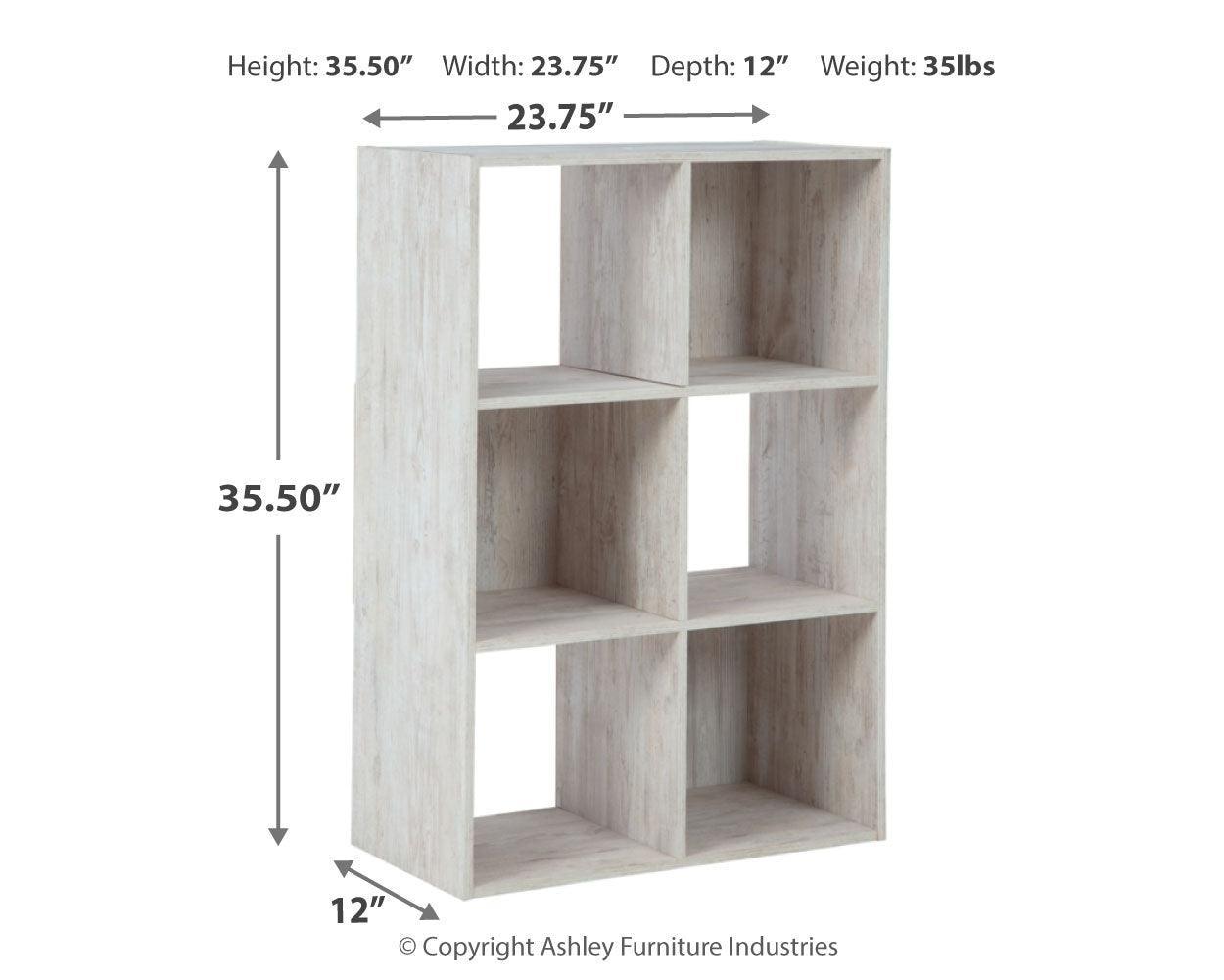 Paxberry Whitewash Six Cube Organizer - Ella Furniture