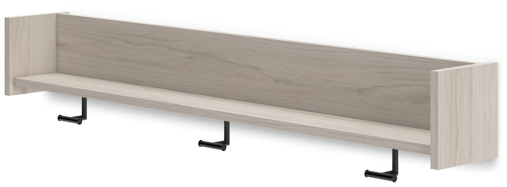 Socalle Light Natural Wall Mounted Coat Rack With Shelf - Ella Furniture