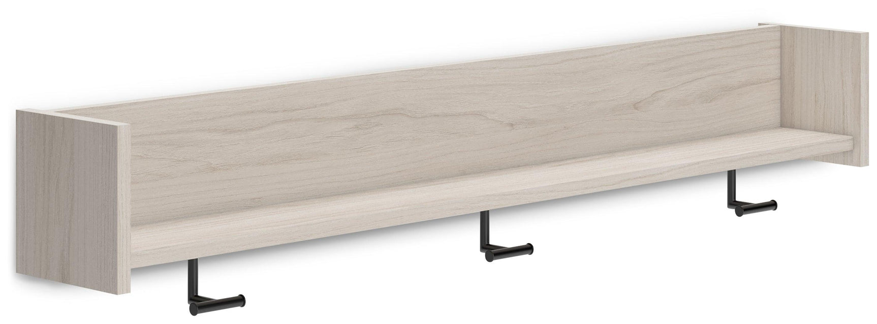 Socalle Light Natural Wall Mounted Coat Rack With Shelf - Ella Furniture