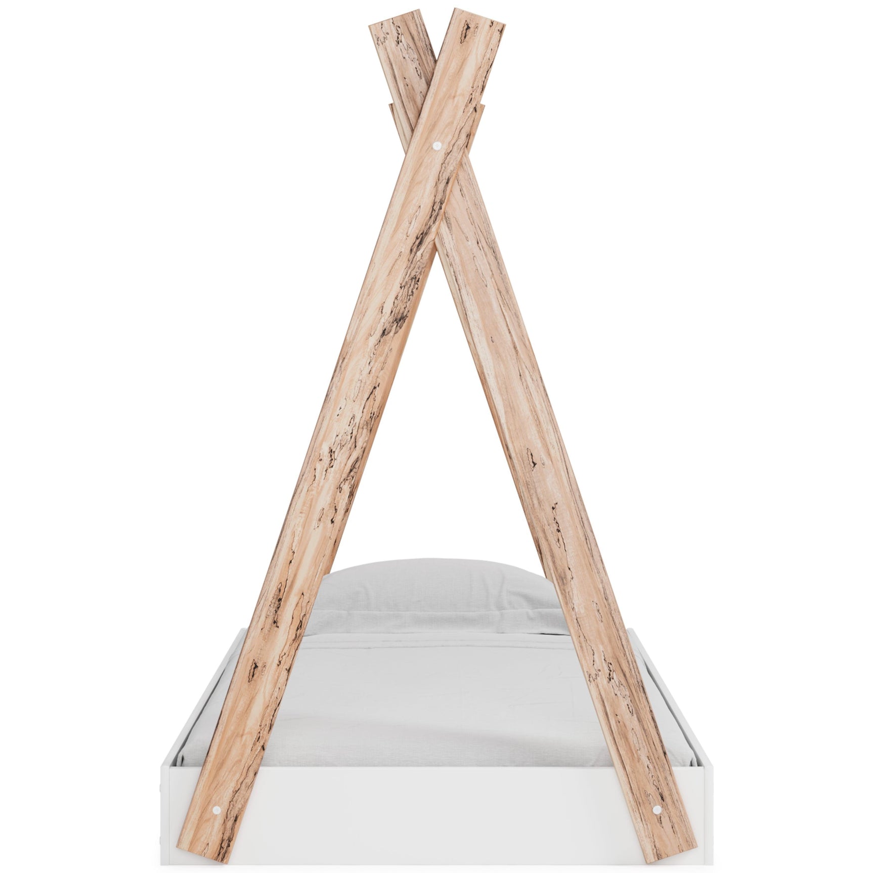 Piperton Two-tone Brown/white Twin Tent Complete Bed In Box - Ella Furniture