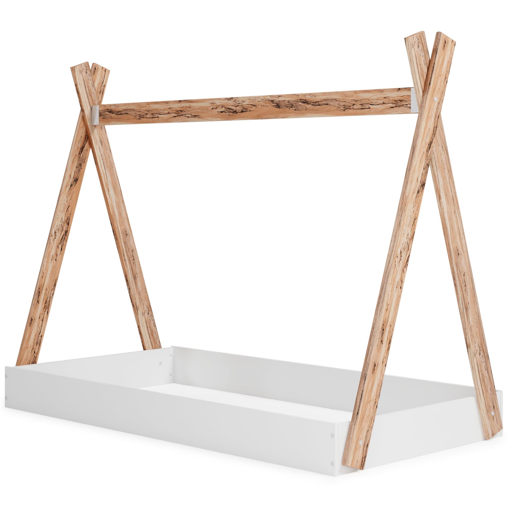 Piperton Two-tone Brown/white Twin Tent Complete Bed In Box - Ella Furniture