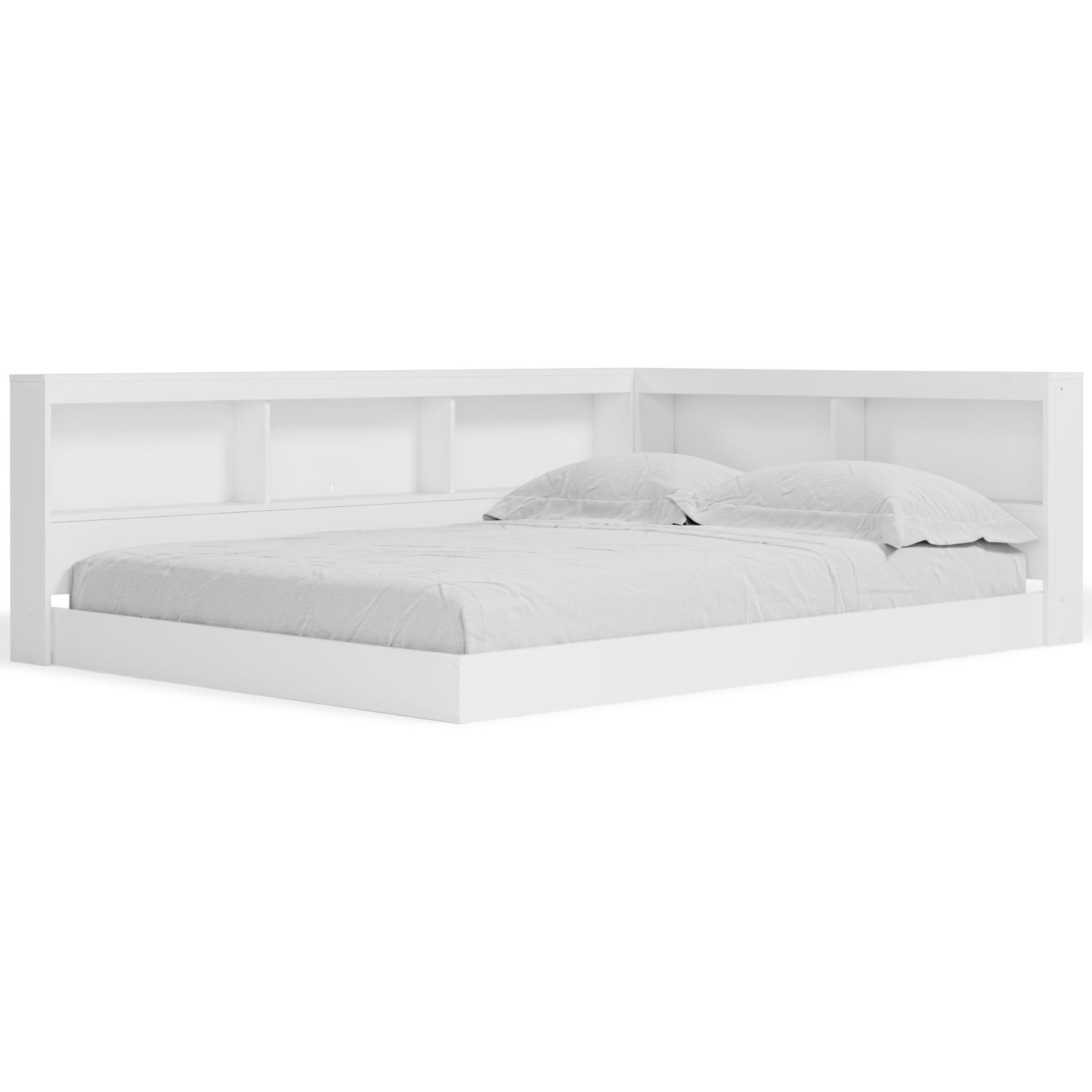 Piperton White Full Bookcase Storage Bed - Ella Furniture