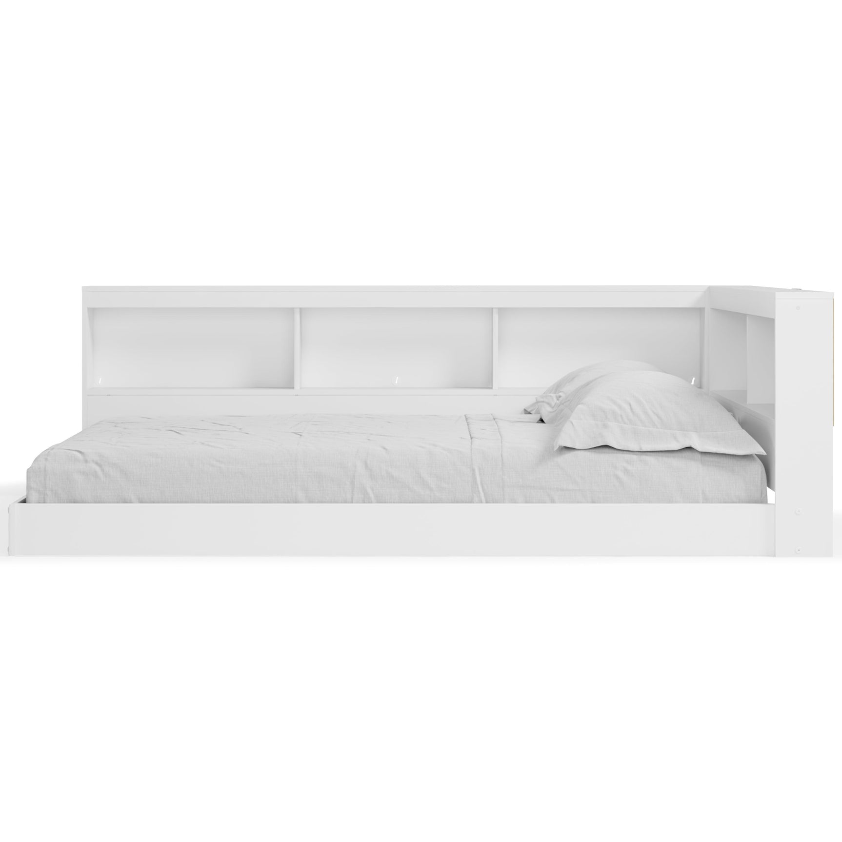 Piperton White Full Bookcase Storage Bed - Ella Furniture