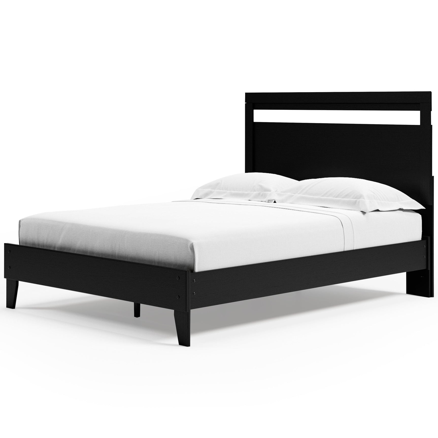Finch Black/brown Queen Panel Platform Bed - Ella Furniture