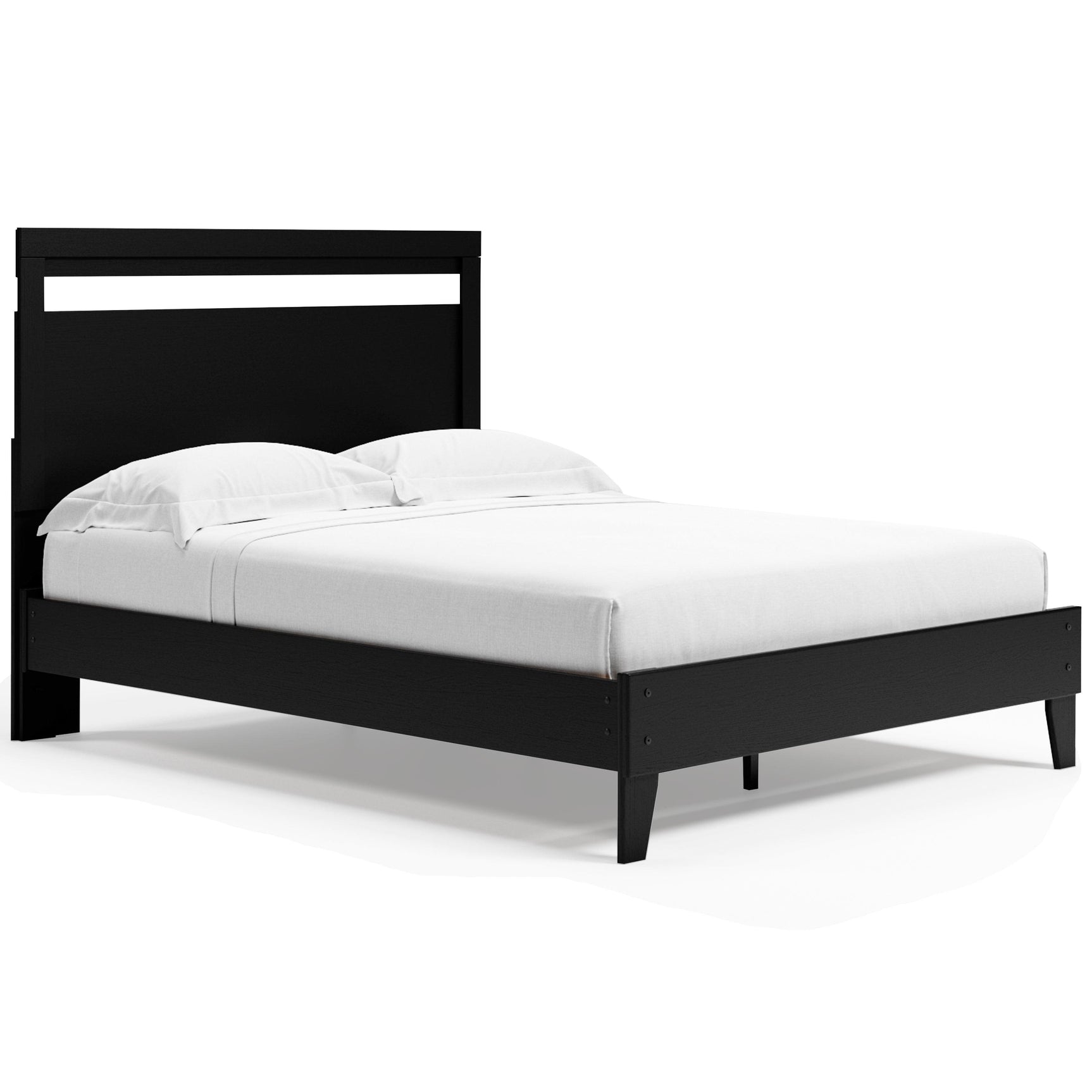 Finch Black/brown Queen Panel Platform Bed - Ella Furniture