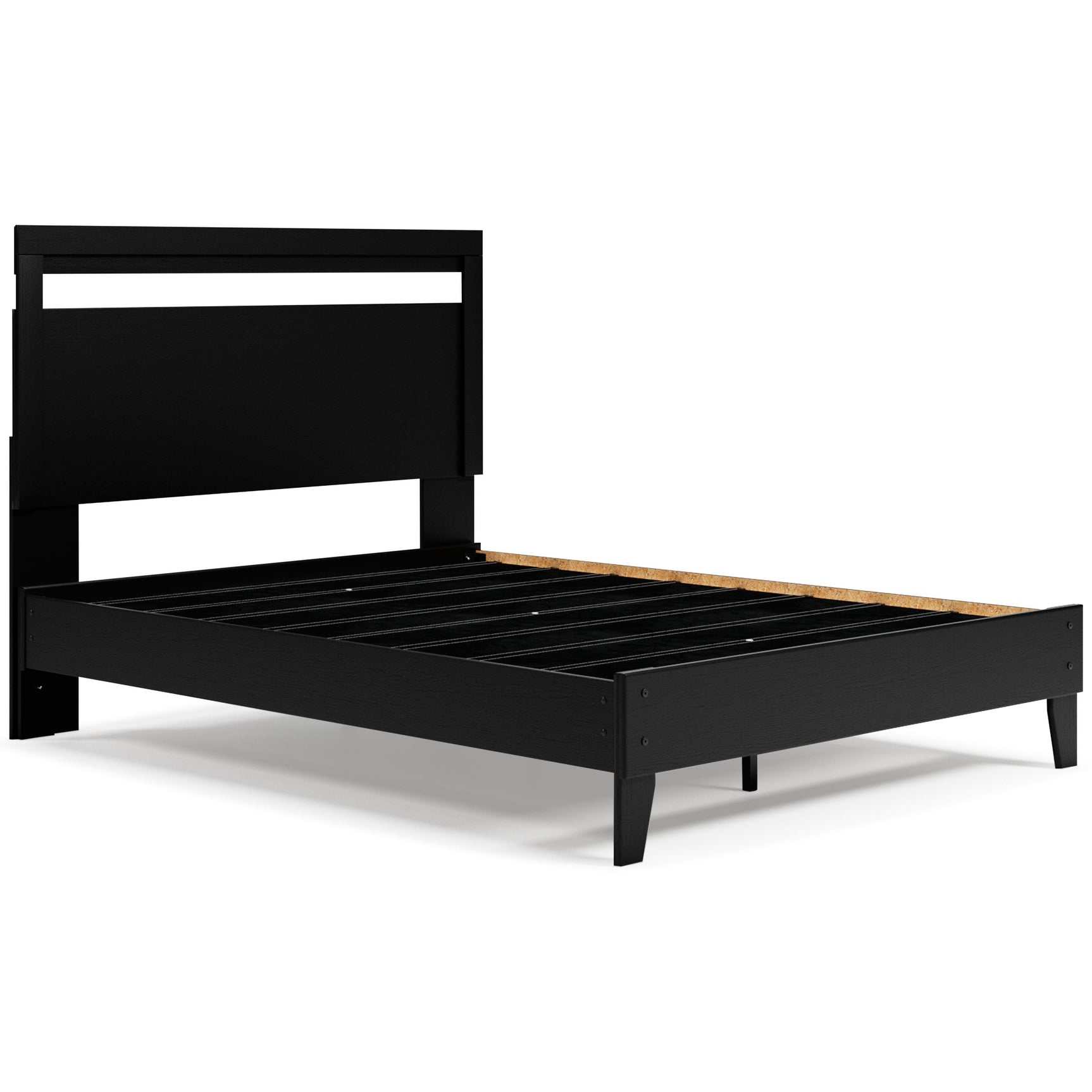 Finch Black/brown Queen Panel Platform Bed - Ella Furniture