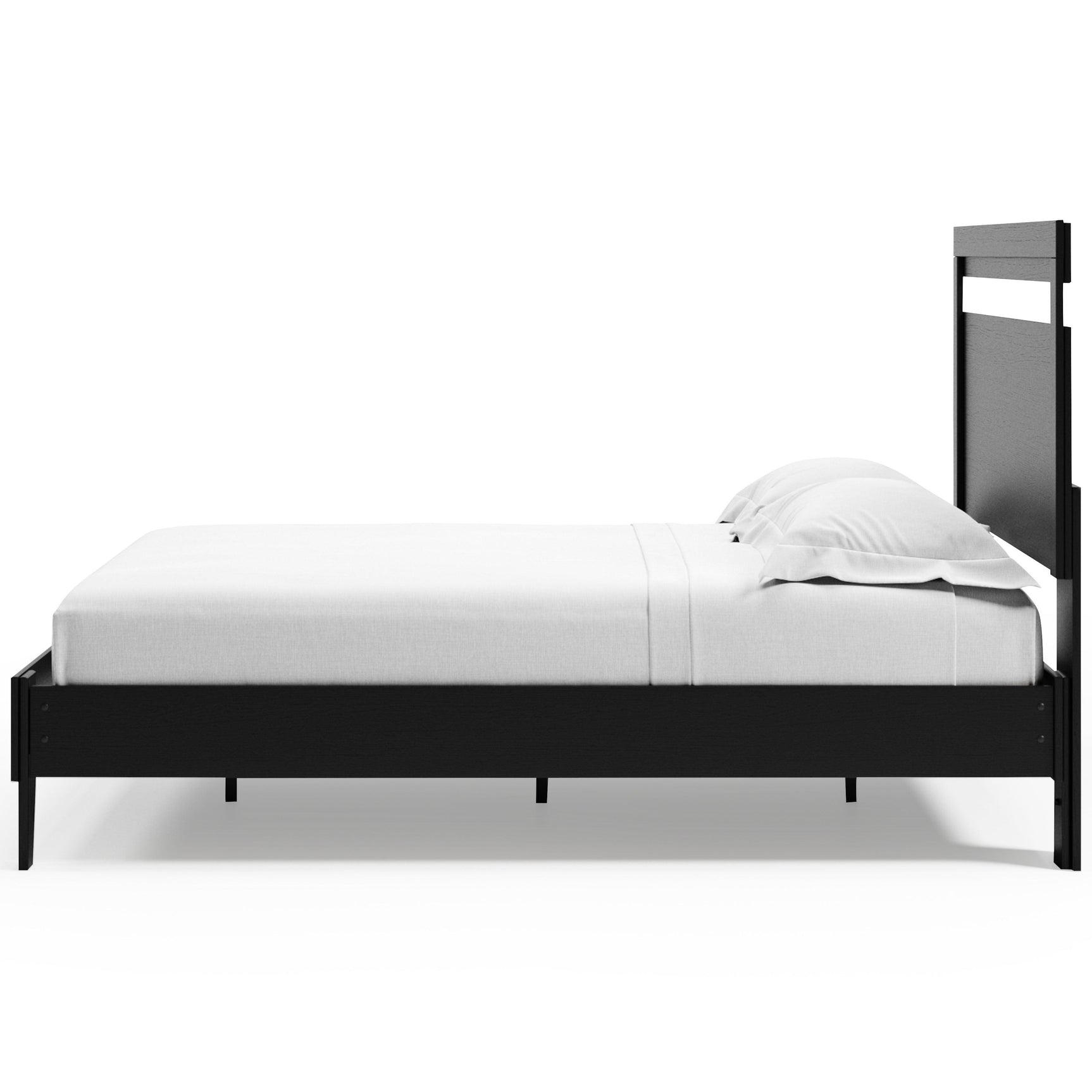 Finch Black/brown Queen Panel Platform Bed - Ella Furniture