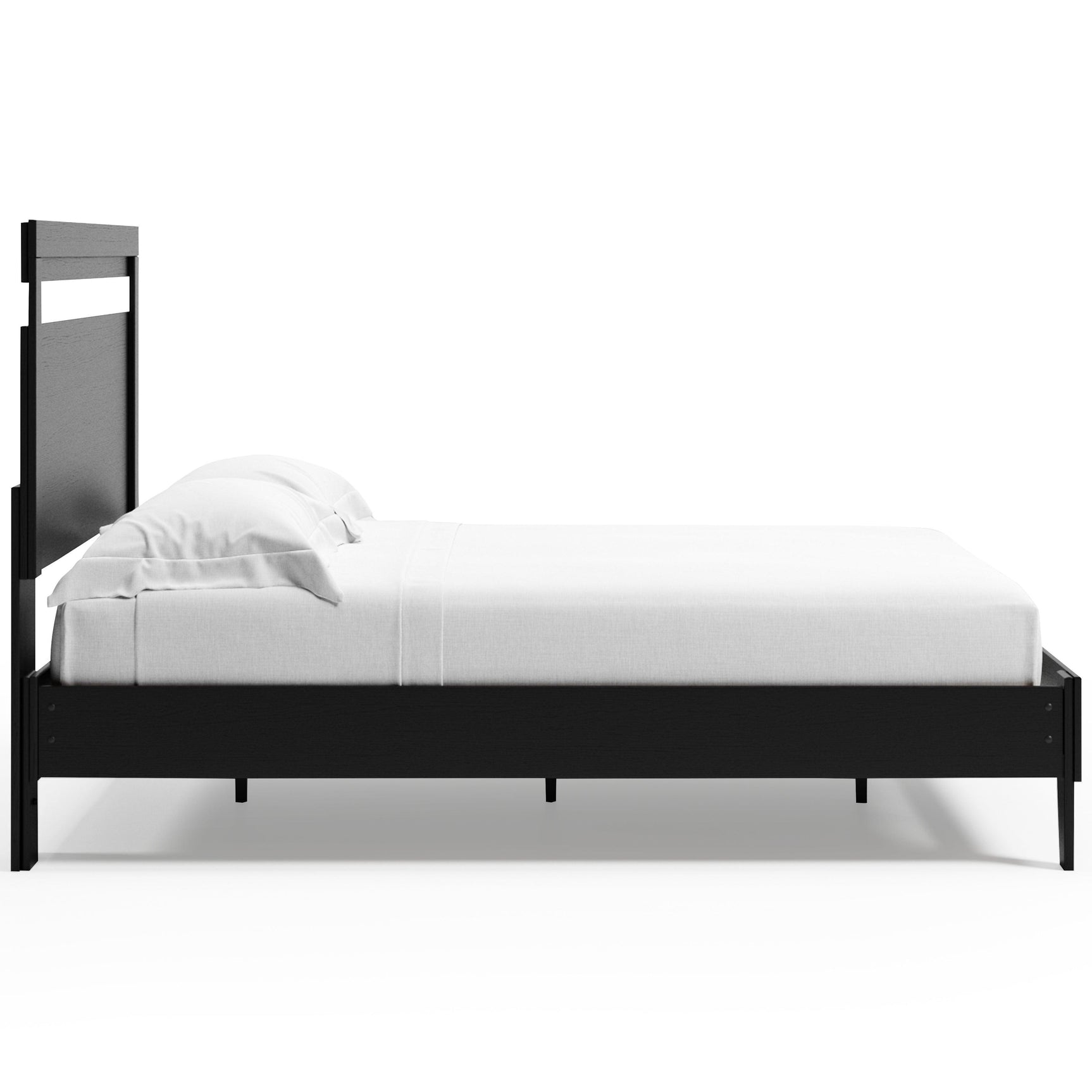 Finch Black/brown Queen Panel Platform Bed - Ella Furniture