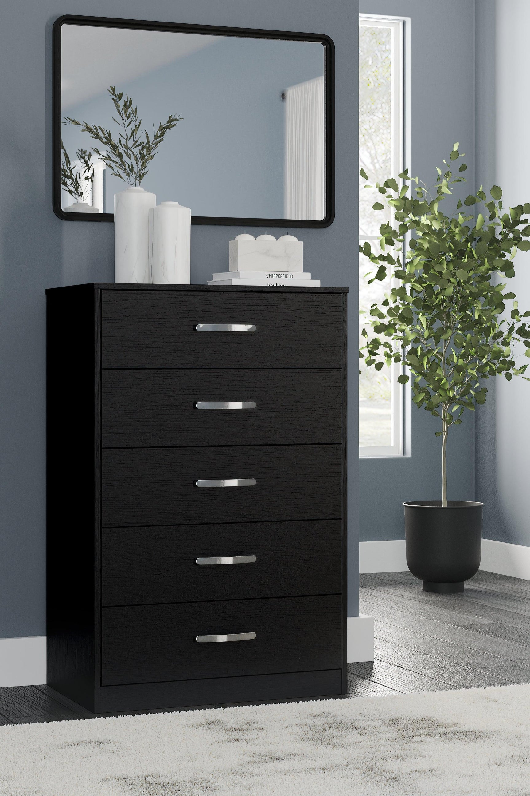 Finch Black Chest Of Drawers - Ella Furniture