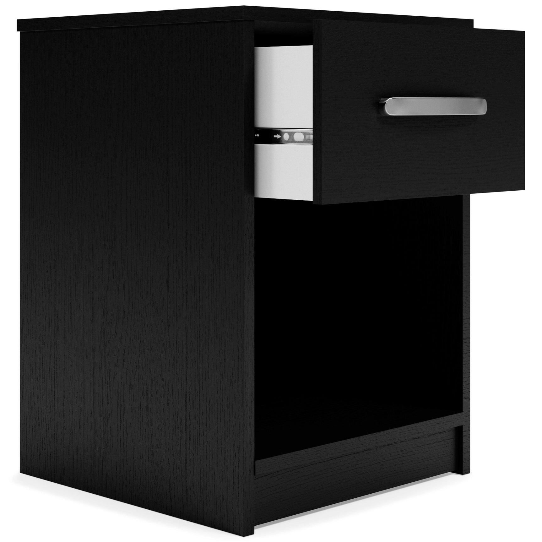 Finch Black Nightstand - Ella Furniture