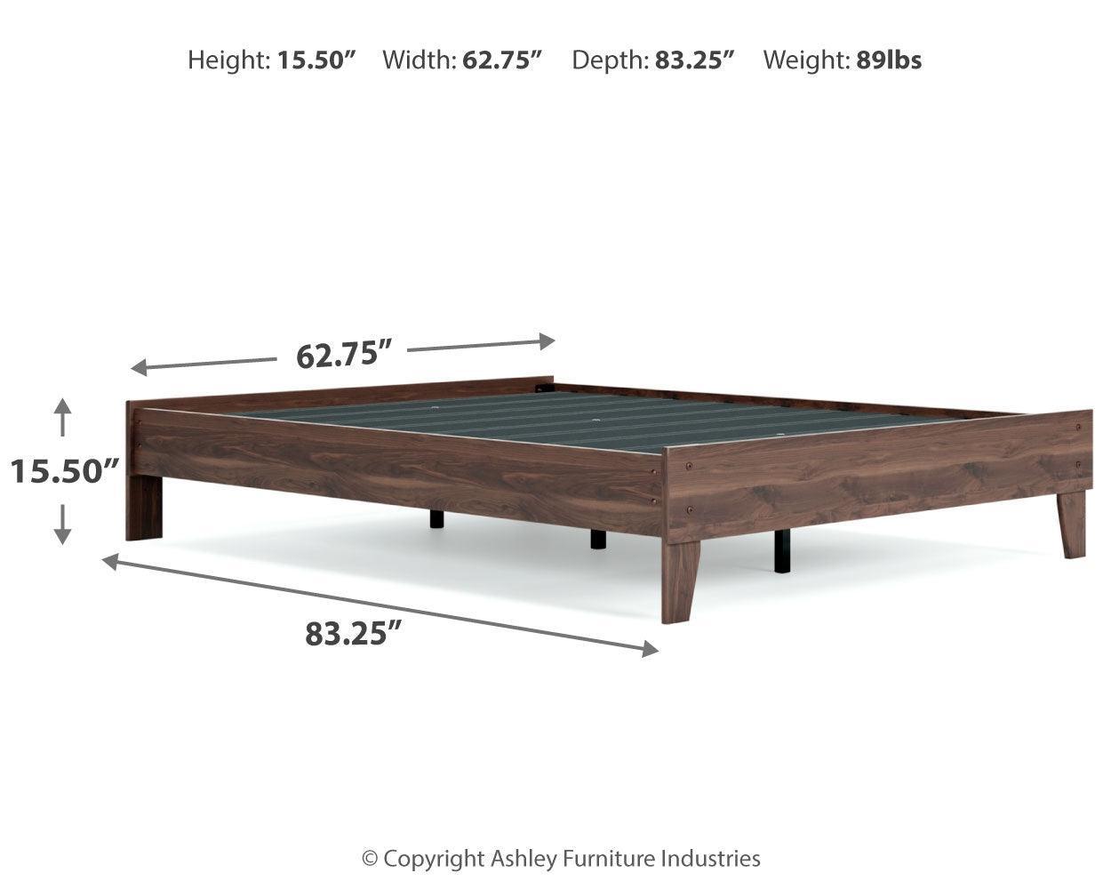 Calverson Mocha Queen Platform Bed - Ella Furniture