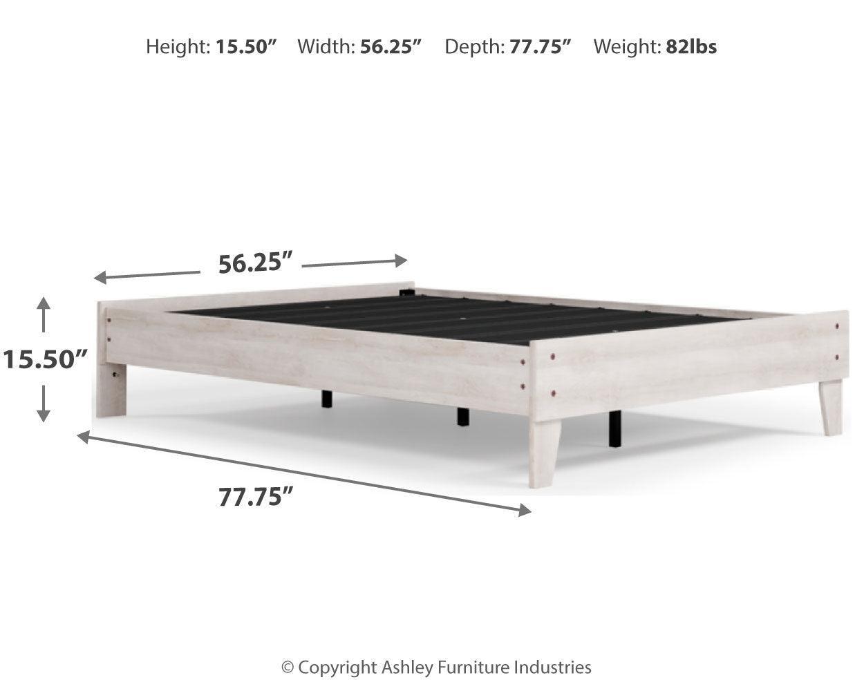 Shawburn Whitewash Full Platform Bed - Ella Furniture