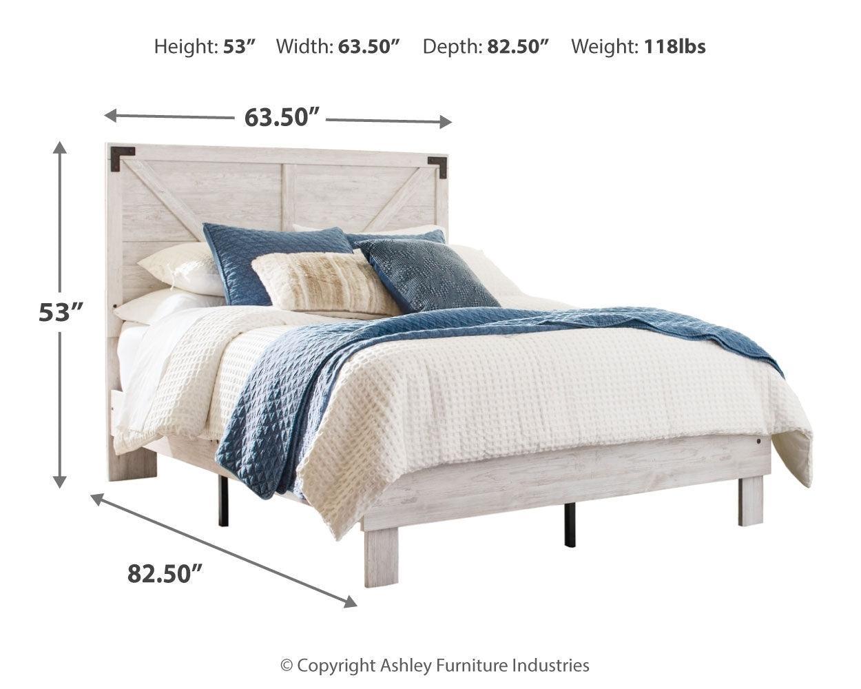 Shawburn White/dark Charcoal Gray Queen Crossbuck Panel Platform Bed - Ella Furniture