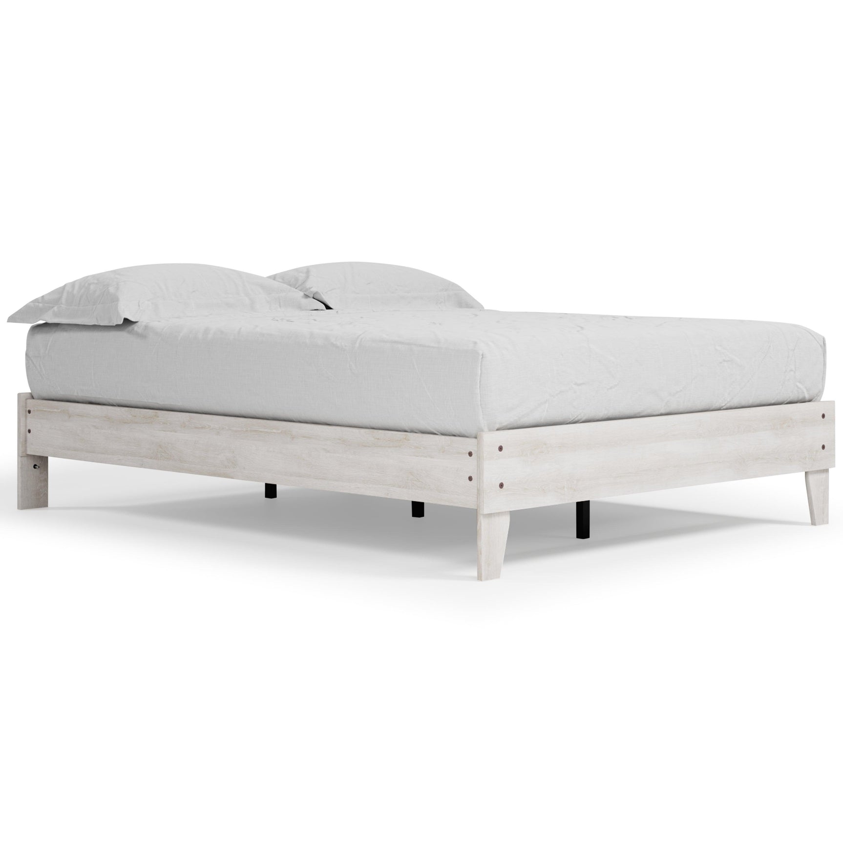 Shawburn Whitewash Queen Platform Bed - Ella Furniture