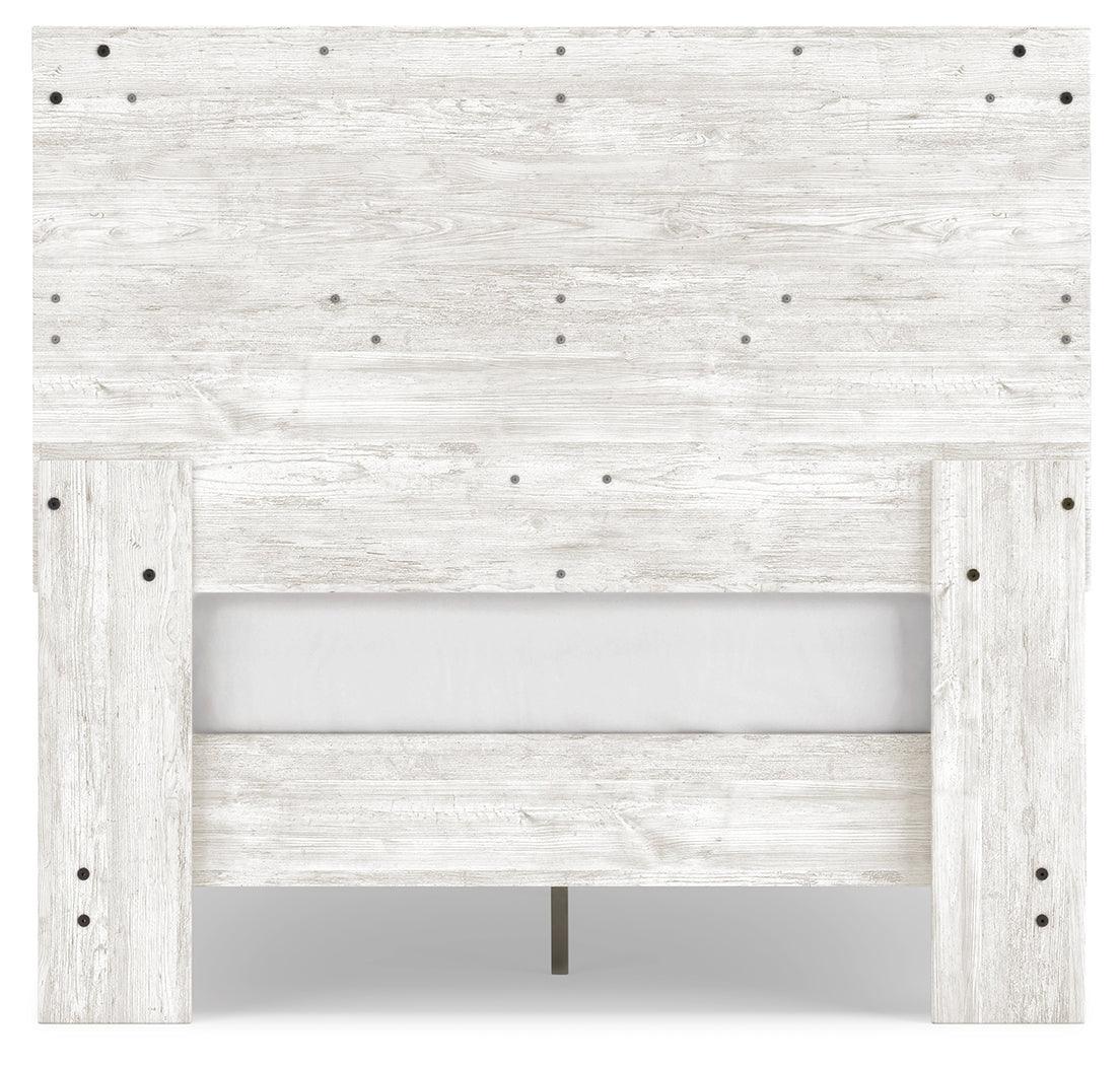 Shawburn White/dark Charcoal Gray Full Crossbuck Panel Platform Bed - Ella Furniture