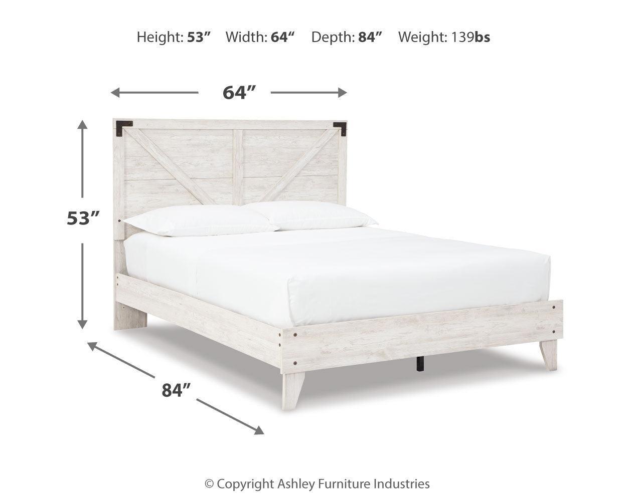 Shawburn White/dark Charcoal Gray Queen Crossbuck Panel Platform Bed - Ella Furniture