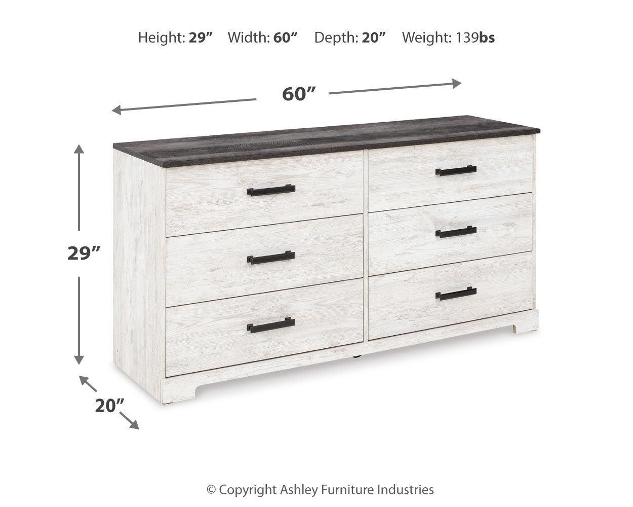 Shawburn Whitewash/charcoal Gray Dresser - Ella Furniture