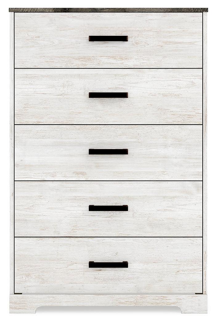 Shawburn Whitewash/charcoal Gray Chest Of Drawers - Ella Furniture