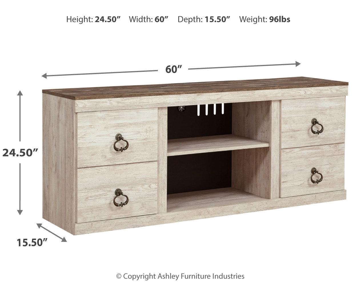 Willowton Whitewash 60" Tv Stand - Ella Furniture