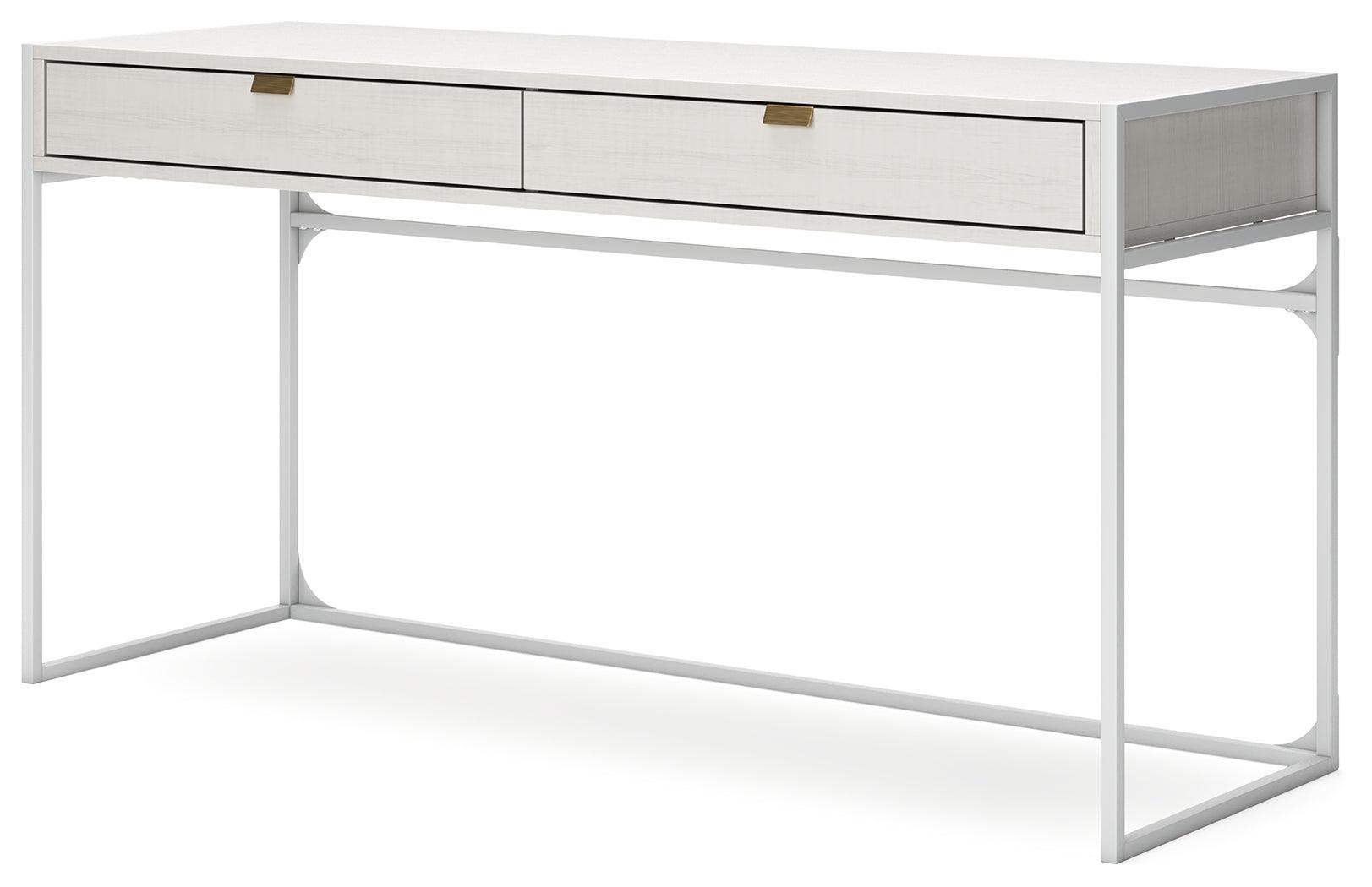 Deznee White Home Office Desk - Ella Furniture