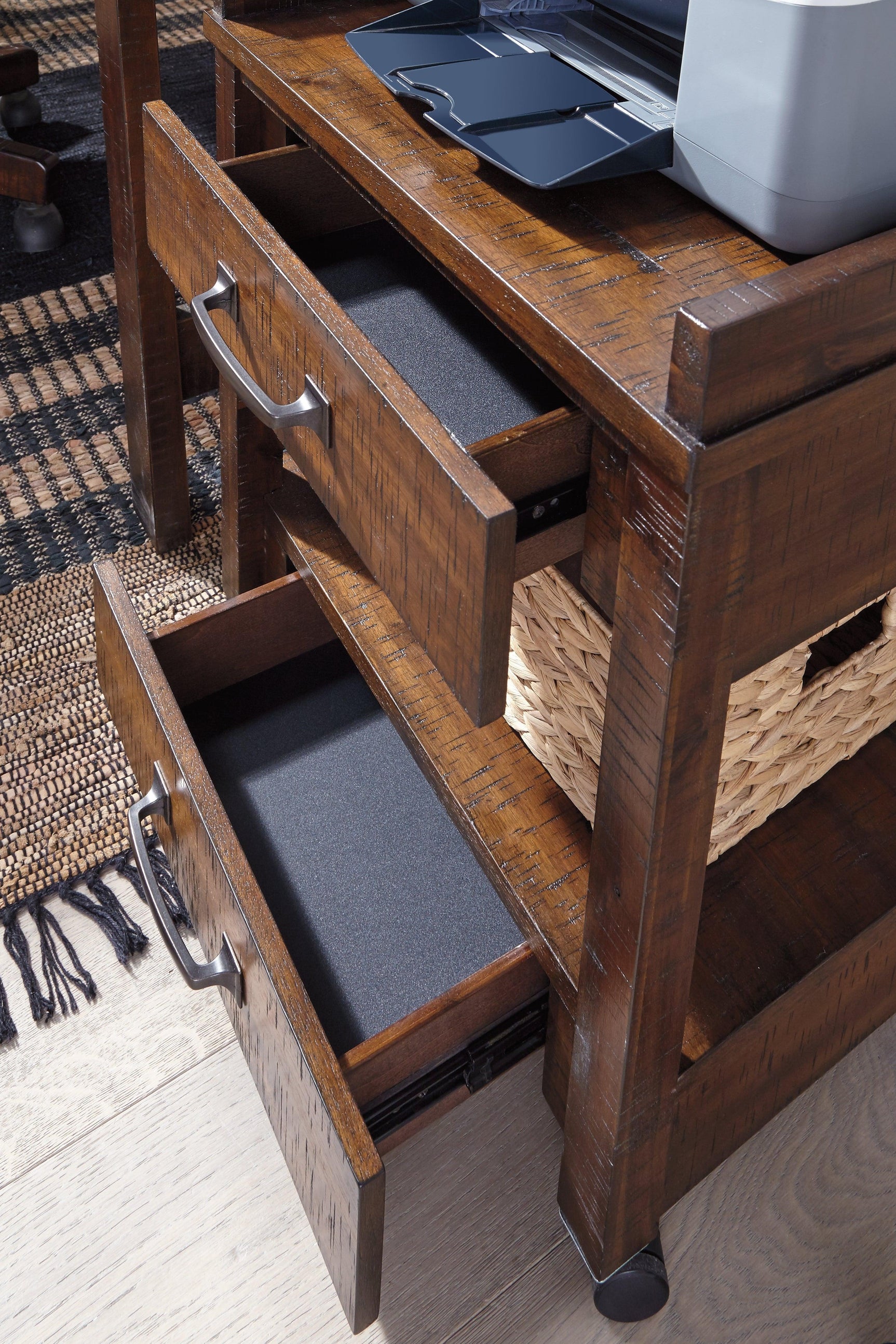 Baldridge Rustic Brown Printer Stand - Ella Furniture