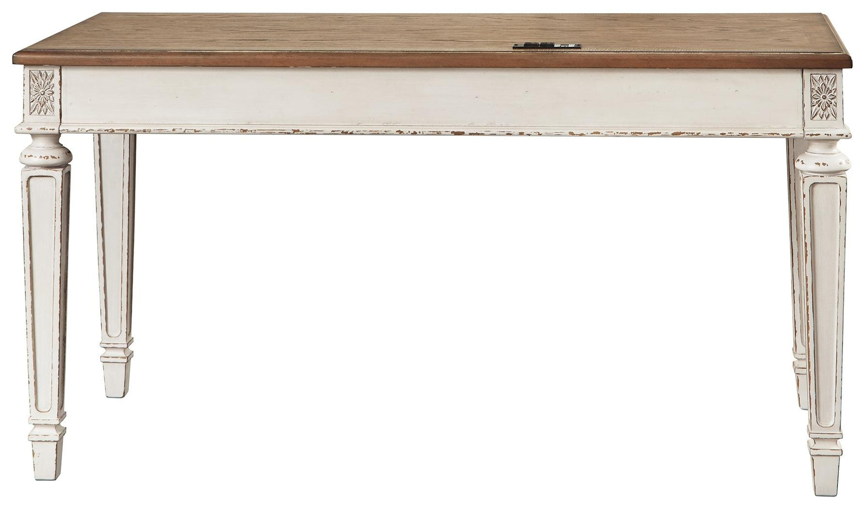 Realyn White/Brown 60" Home Office Desk - Ella Furniture