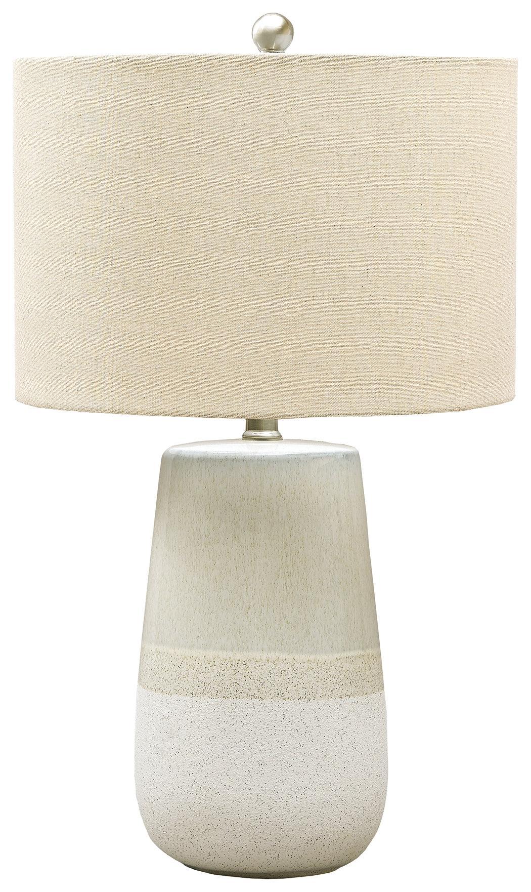 Shavon Beige/white Table Lamp - Ella Furniture