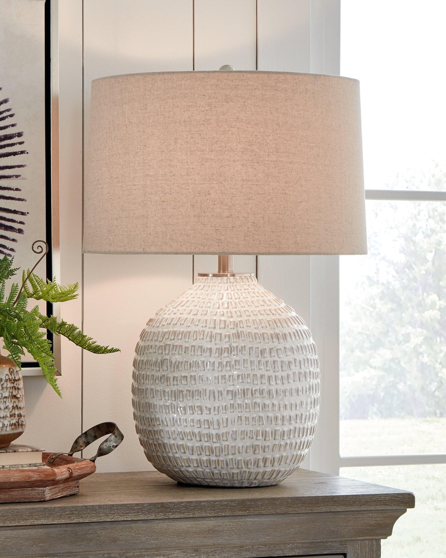 Jamon Beige Table Lamp - Ella Furniture