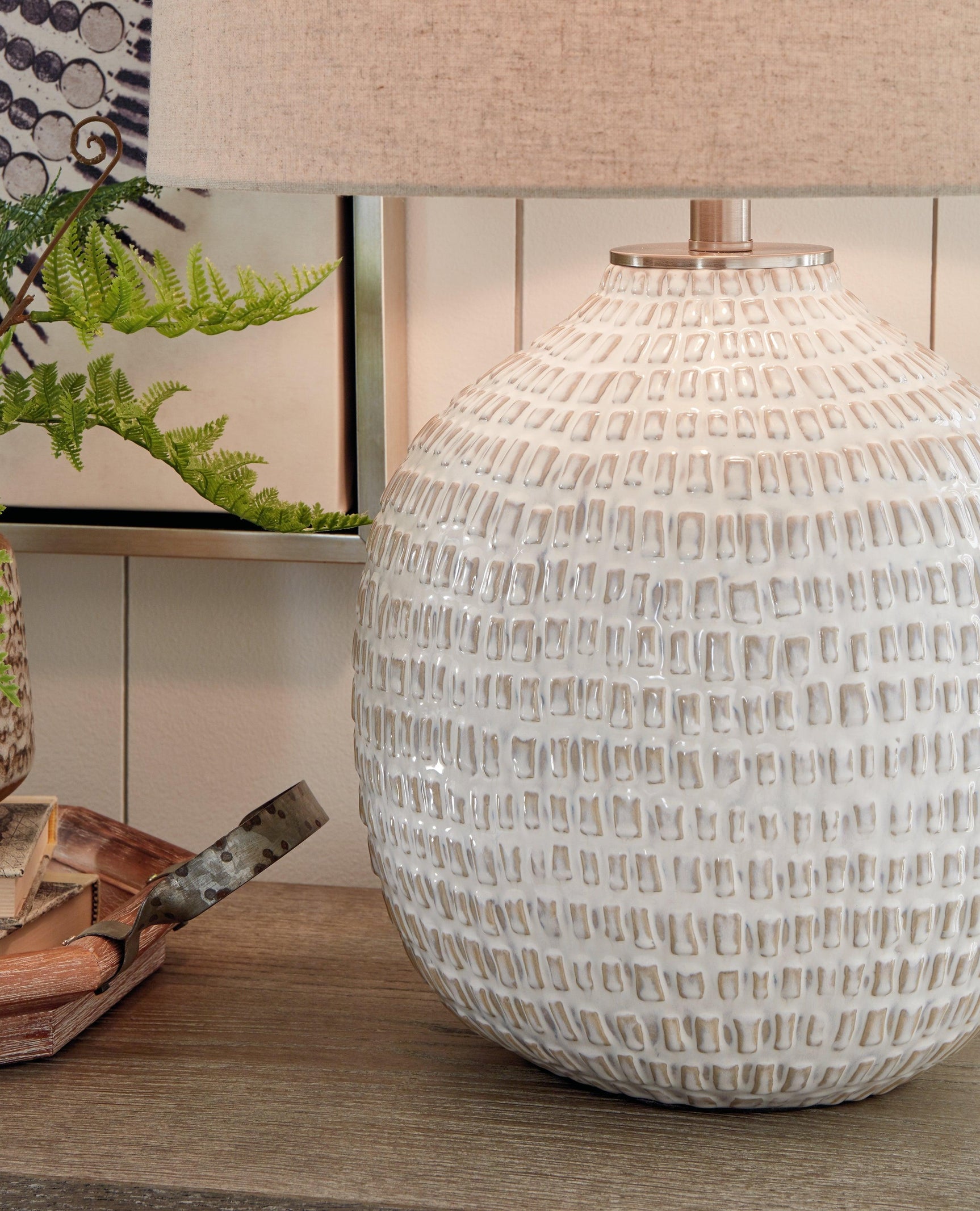 Jamon Beige Table Lamp - Ella Furniture