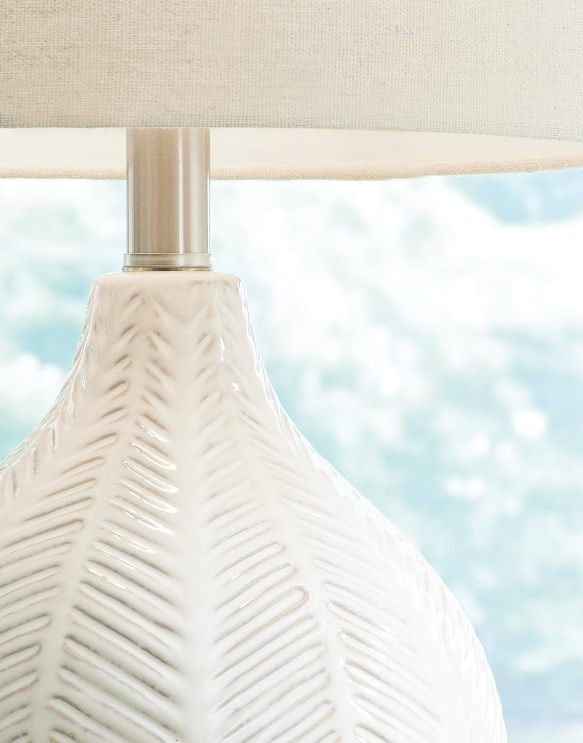 Rainermen Off White Table Lamp - Ella Furniture