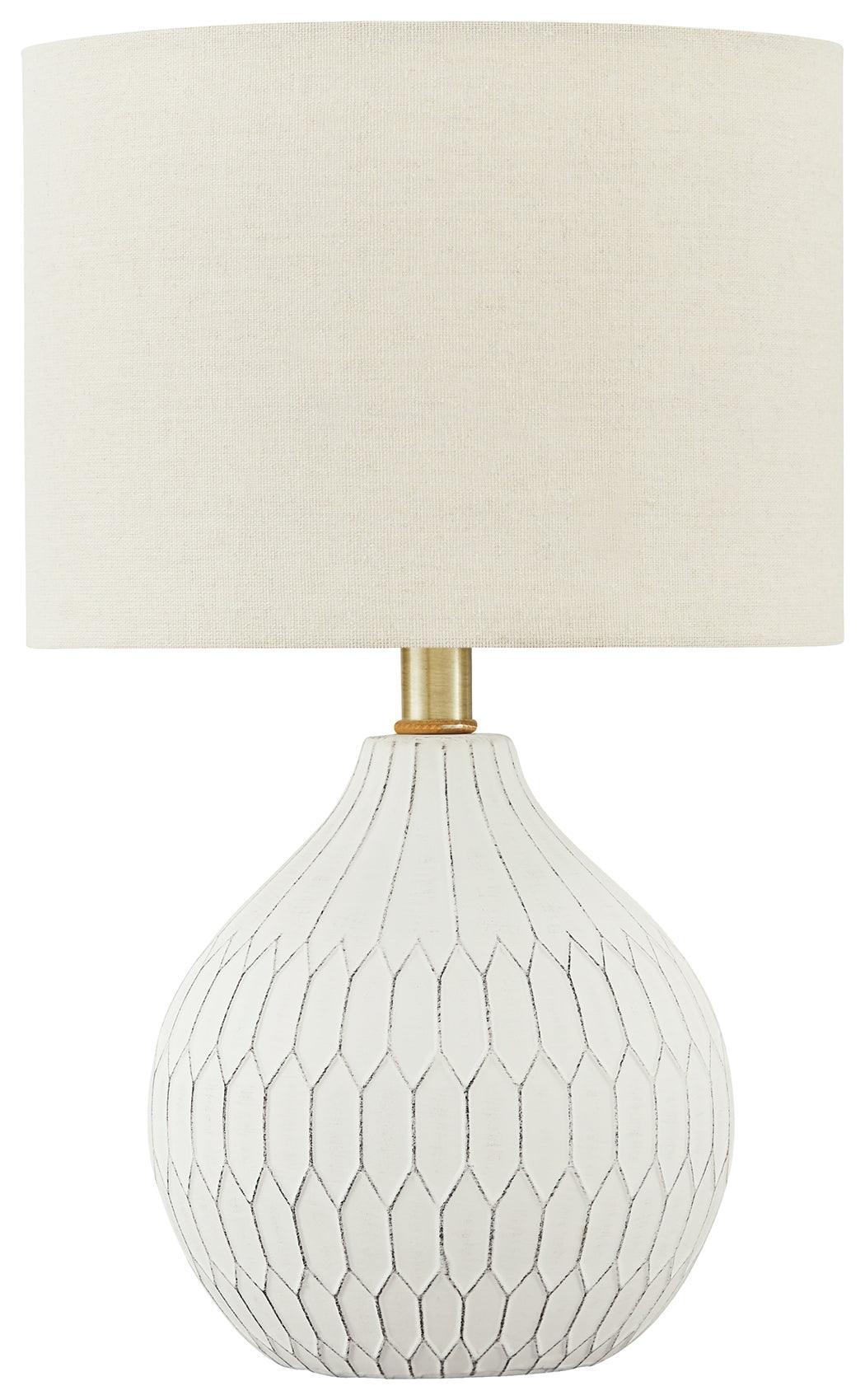 Wardmont White Table Lamp - Ella Furniture