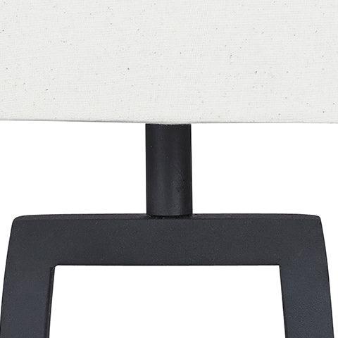 Side view of Makara black and brown table lamp set