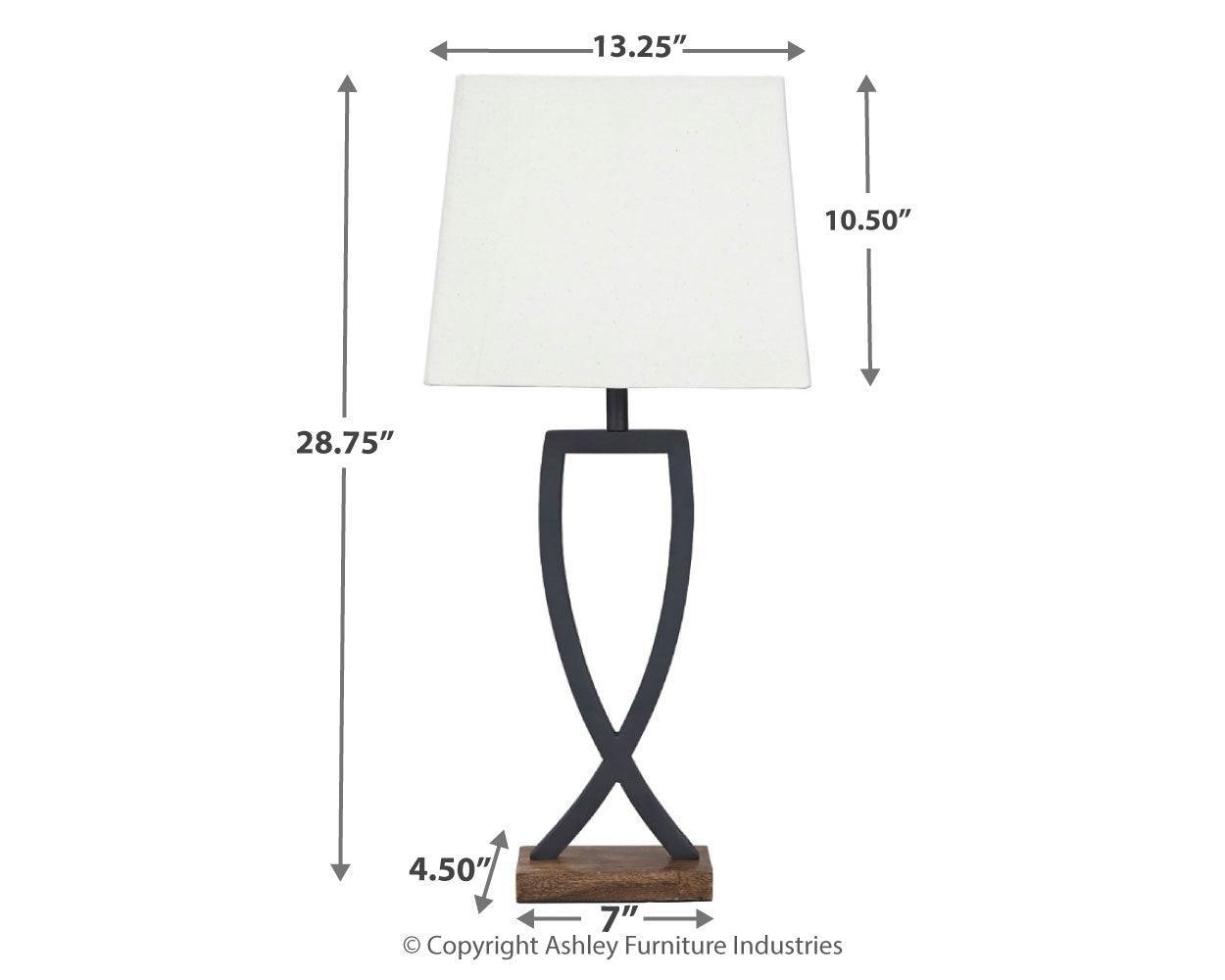 Close-up of Makara table lamp shade and base texture