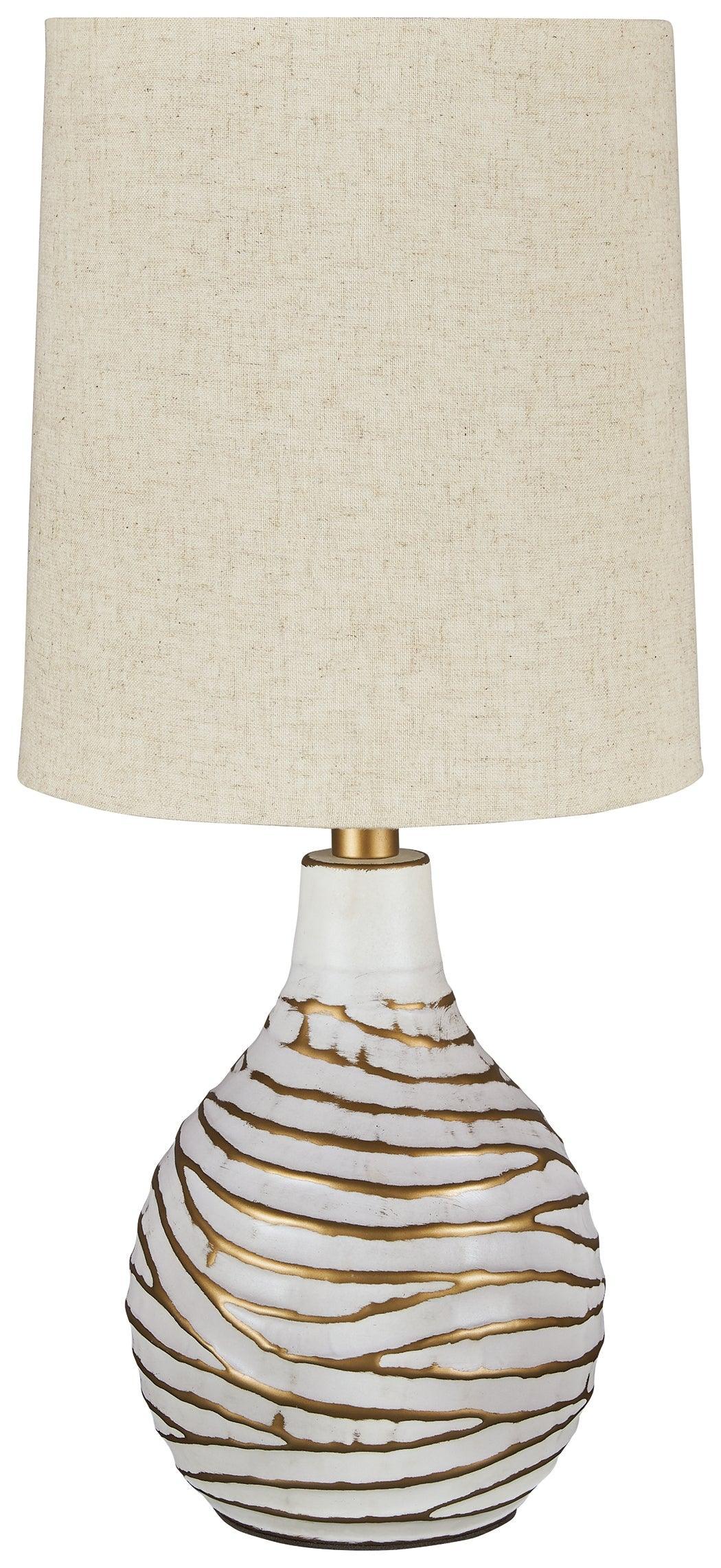 Aleela White/gold Finish Table Lamp - Ella Furniture