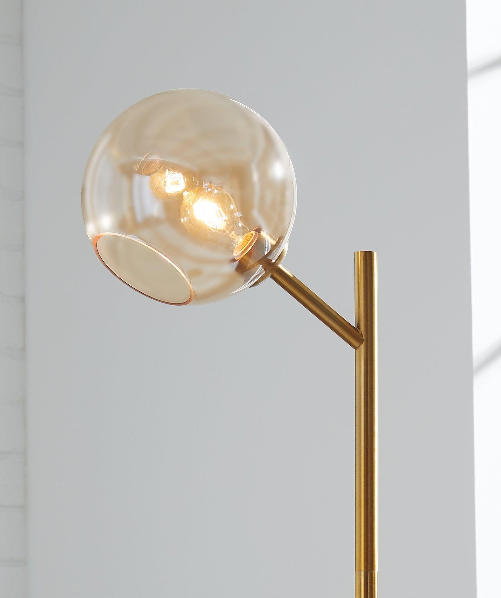 Abanson Amber/gold Finish Floor Lamp - Ella Furniture